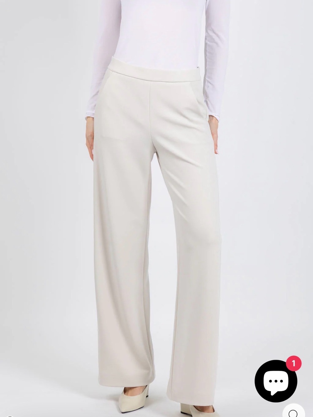 RAFFAELLO ROSSI Palina Long Trousers size 42/12 NWT wool white